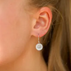 12 mm marguerit øreringe i sølv - Marie