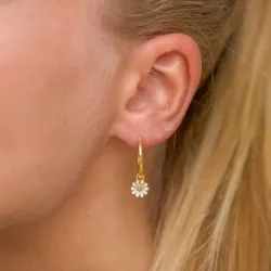 18 mm marguerit creoler i forgyldt sølv - Maggie