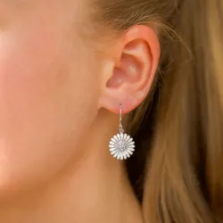 15 mm marguerit øreringe i sølv - Matilda