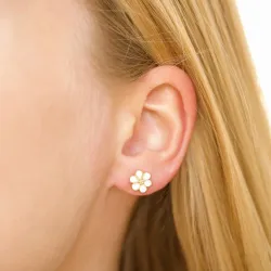 marguerit ørestikker i forgyldt sølv - Majse