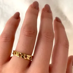 panzer ring i forgyldt sølv