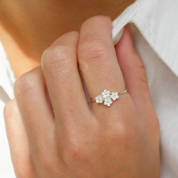 marguerit ring i sølv - Majse