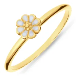 5 mm marguerit blå ring i forgyldt sølv - Maggie