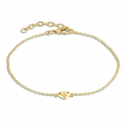 hjerte zirkon armbånd i forgyldt sølv - Amoré