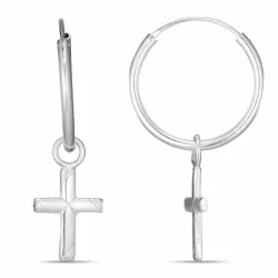 18 mm kors creoler i sølv - Amoré