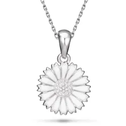 10 mm marguerit halskæde i sølv - Marie