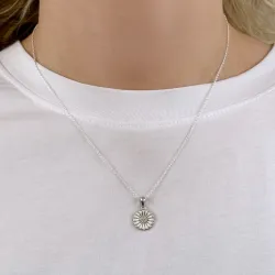 10 mm marguerit halskæde i sølv - Marie