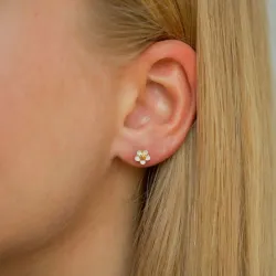 6 mm marguerit ørestikker i forgyldt sølv - Majse