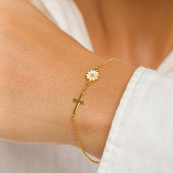 marguerit armbånd i forgyldt sølv - Marie