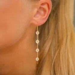 marguerit kæde øreringe i forgyldt sølv - Maggie