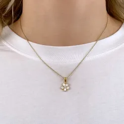 marguerit vedhæng med halskæde i forgyldt sølv - Majse