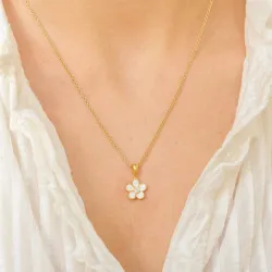 blomster vedhæng i forgyldt sølv - Majse