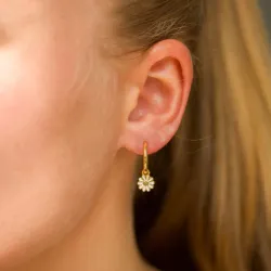 14 mm marguerit creoler i forgyldt sølv - Maggie