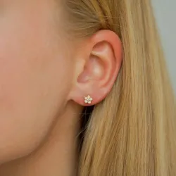 5,5-6 mm marguerit zirkon ørestikker i forgyldt sølv - Majse