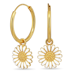 18 mm marguerit creoler i forgyldt sølv - Matilda