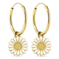18 mm marguerit creoler i forgyldt sølv - Matilda