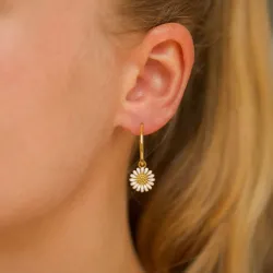 18 mm marguerit creoler i forgyldt sølv - Matilda
