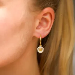 18 mm marguerit creoler i forgyldt sølv - Matilda