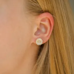 11 mm marguerit ørestikker i forgyldt sølv - Matilda