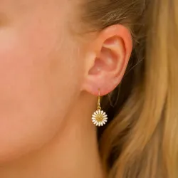 11 mm marguerit øreringe i forgyldt sølv - Matilda