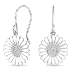 14,5 mm marguerit øreringe i sølv - Matilda