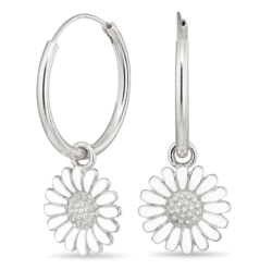 18 mm marguerit creoler i sølv - Matilda