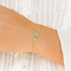 marguerit blå armbånd i forgyldt sølv - Maggie
