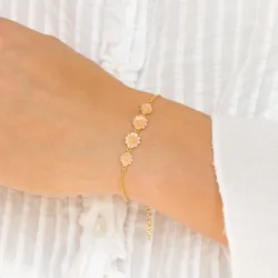 marguerit pink armbånd i forgyldt sølv - Maggie