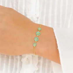 marguerit blå armbånd i forgyldt sølv - Maggie