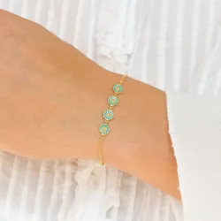 marguerit blå armbånd i forgyldt sølv - Maggie