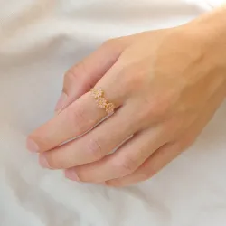 marguerit lyserød ring i forgyldt sølv - Maggie