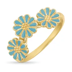 marguerit blå ring i forgyldt sølv - Maggie