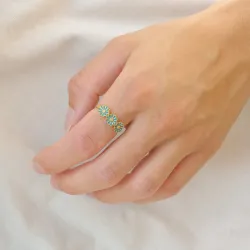 marguerit blå ring i forgyldt sølv - Maggie