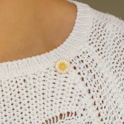14 mm marguerit broche i forgyldt sølv - Marie