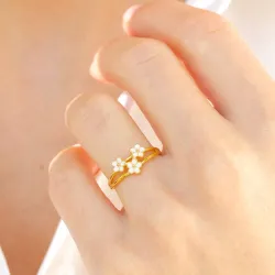 marguerit ring i forgyldt sølv - Majse