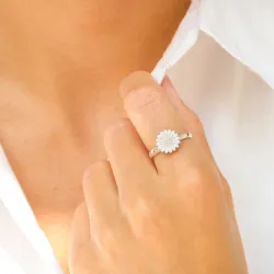 10 mm marguerit ring i sølv - Matilda