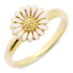 10 mm marguerit ring i forgyldt sølv - Matilda