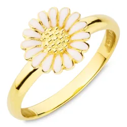10 mm marguerit ring i forgyldt sølv - Matilda