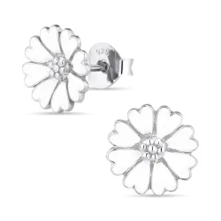 11 mm marguerit ørestikker i sølv - Magda
