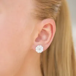 11 mm marguerit ørestikker i sølv - Magda