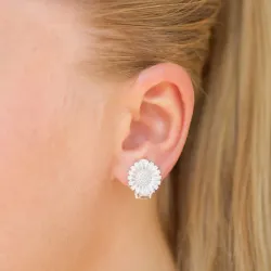 13,5 mm marguerit øreclips i sølv - Marie