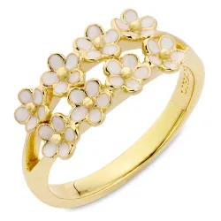 marguerit ring i forgyldt sølv