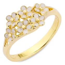 marguerit ring i forgyldt sølv