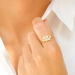 marguerit ring i forgyldt sølv