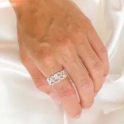 blad ring i sølv