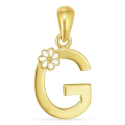 bogstav G vedhæng i forgyldt sølv