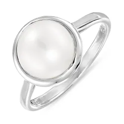 perle ring i sølv