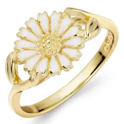 10 mm marguerit ring i forgyldt sølv - Marie