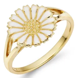 10,5 mm blomster ring i forgyldt sølv