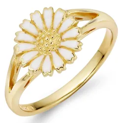 10 mm marguerit ring i forgyldt sølv - Marie